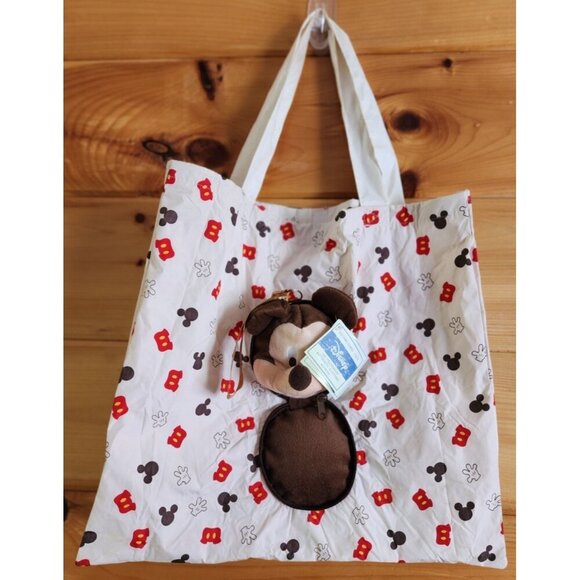 Japan Tokyo Disney Store Mickey Mouse Shopping Eco Bag Pouch - Picture 3 of 14